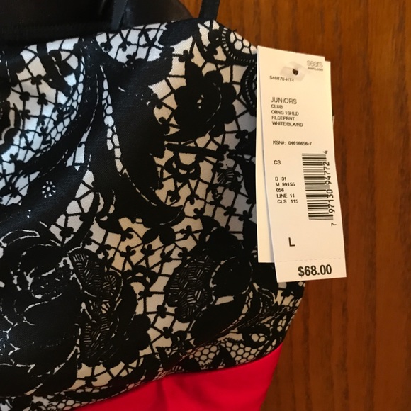 Red and Black Cocktail Dress w/ Rhinestone decal - Picture 4 of 4